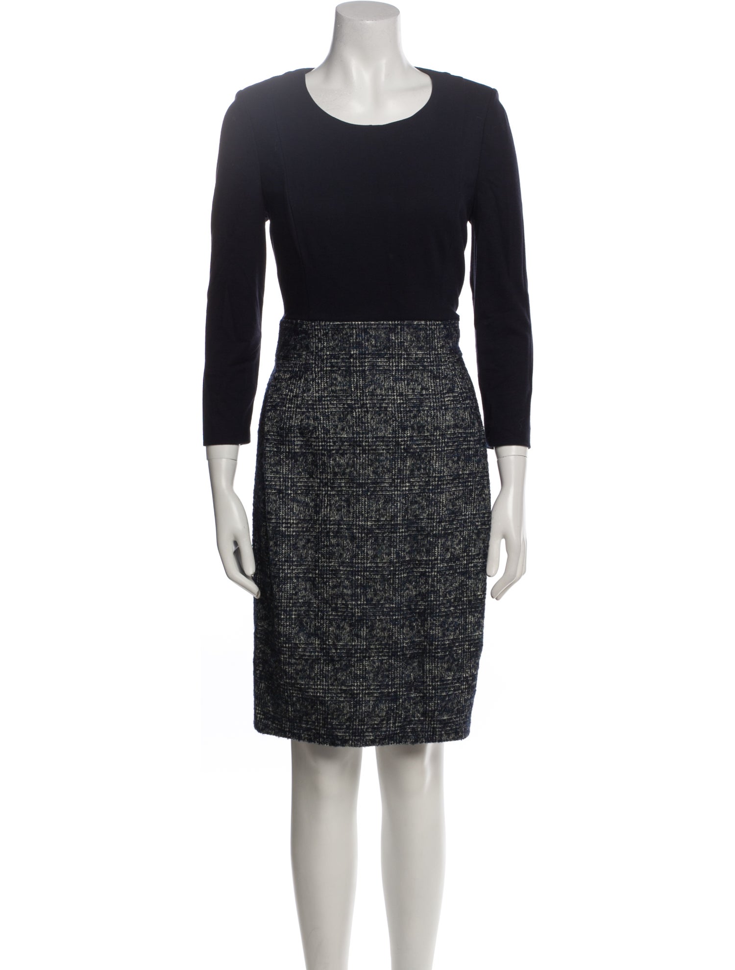 Akris Punto Houndstooth Print Knee-Length Dress