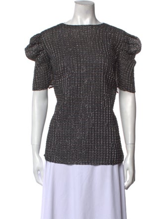 Akris Punto Printed Scoop Neck Top