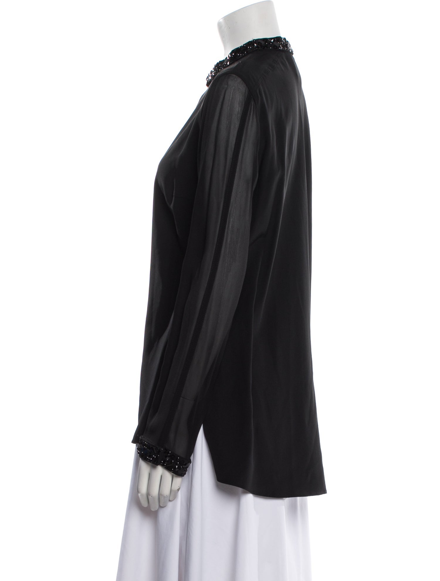 Akris Punto Silk Mock Neck Blouse