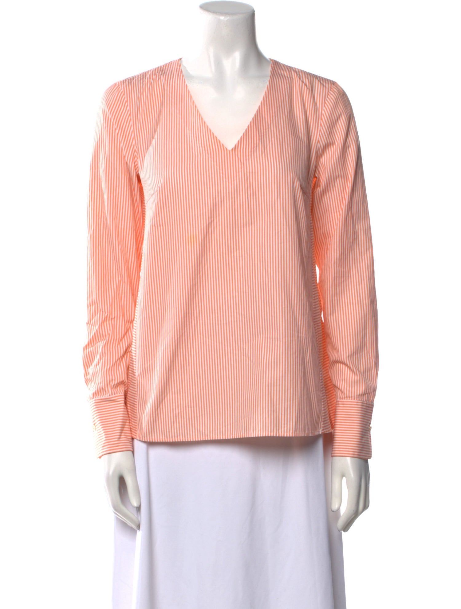 Akris Punto Striped V-Neck Blouse