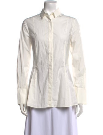 Akris Punto Long Sleeve Button-Up Top