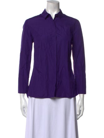 Akris Punto Three-Quarter Sleeve Button-Up Top
