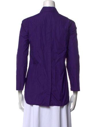 Akris Punto Three-Quarter Sleeve Button-Up Top