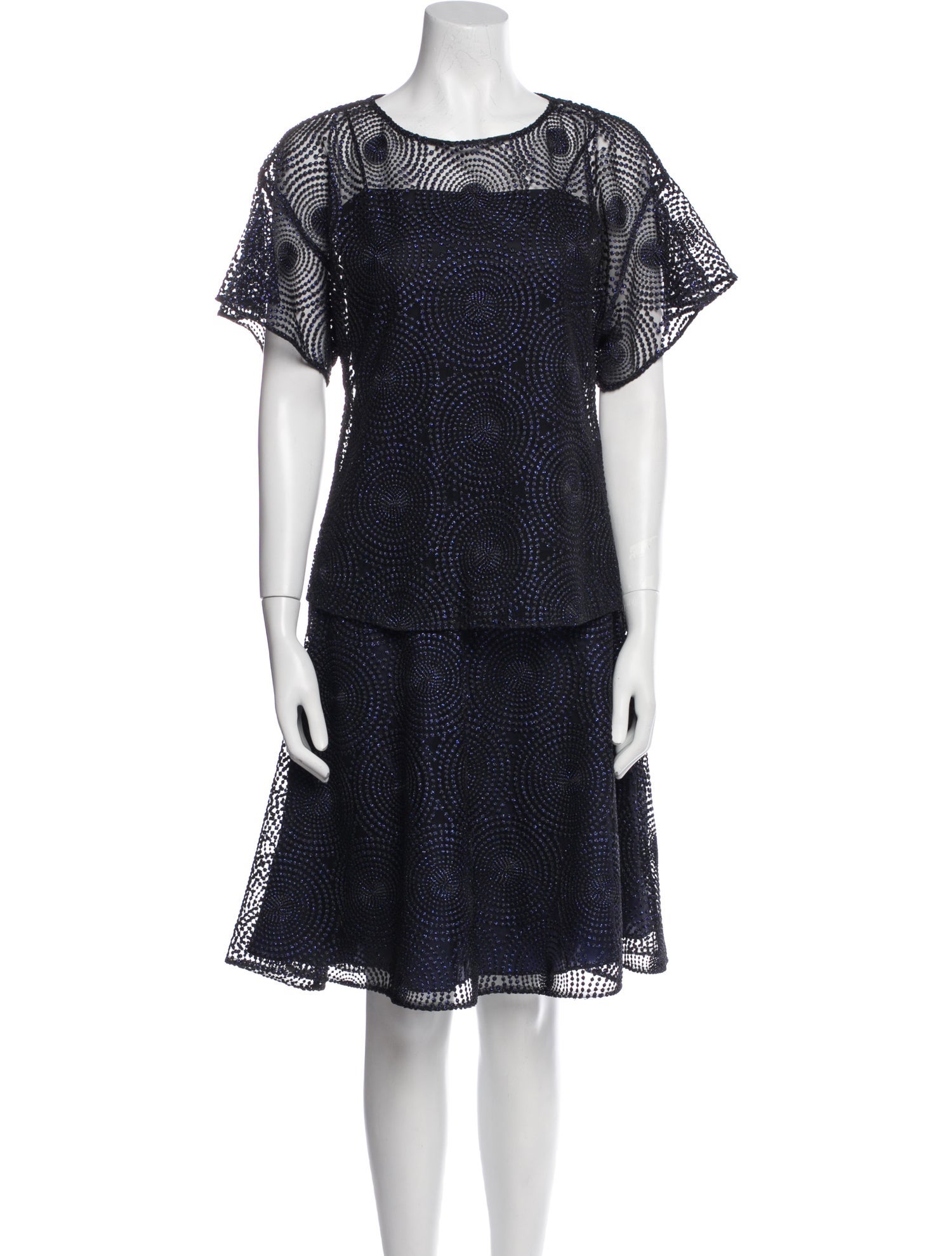 Akris Punto Lace Pattern Skirt Set