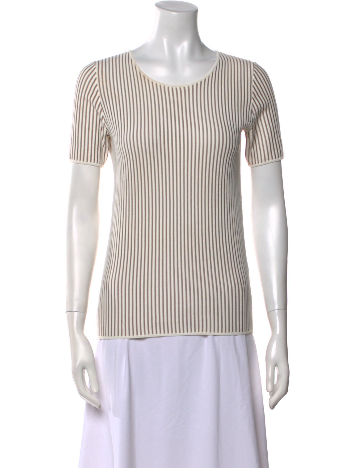 Akris Punto Striped Scoop Neck T-Shirt
