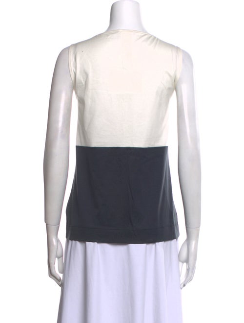 Akris Punto Colorblock Pattern Bateau Neckline Top