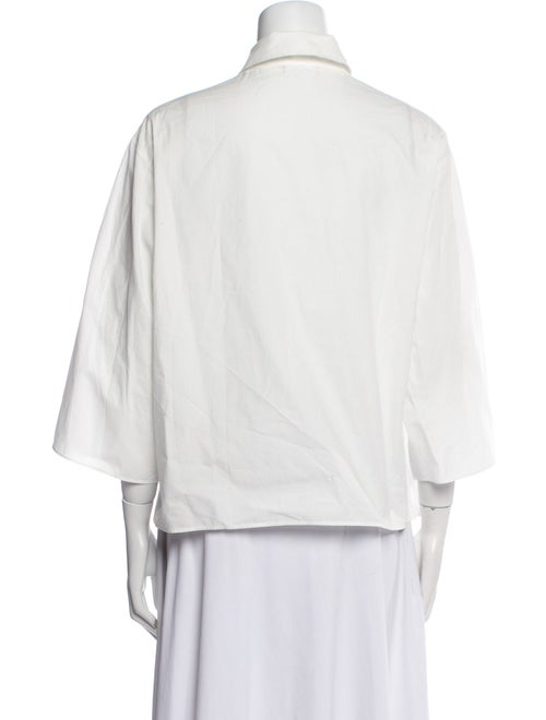 Akris Punto Three-Quarter Sleeve Button-Up Top