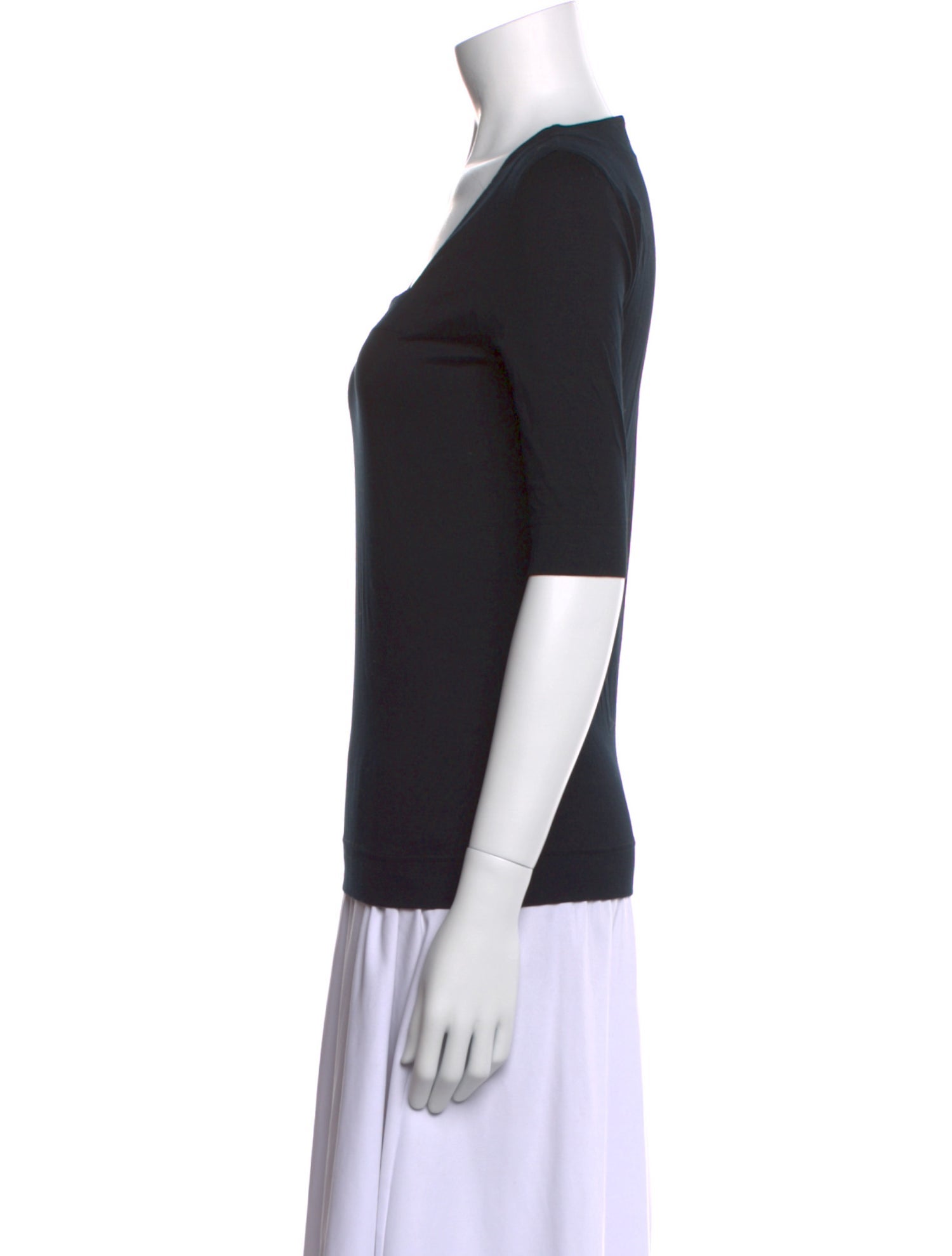Akris Punto Square Neckline Three-Quarter Sleeve Top