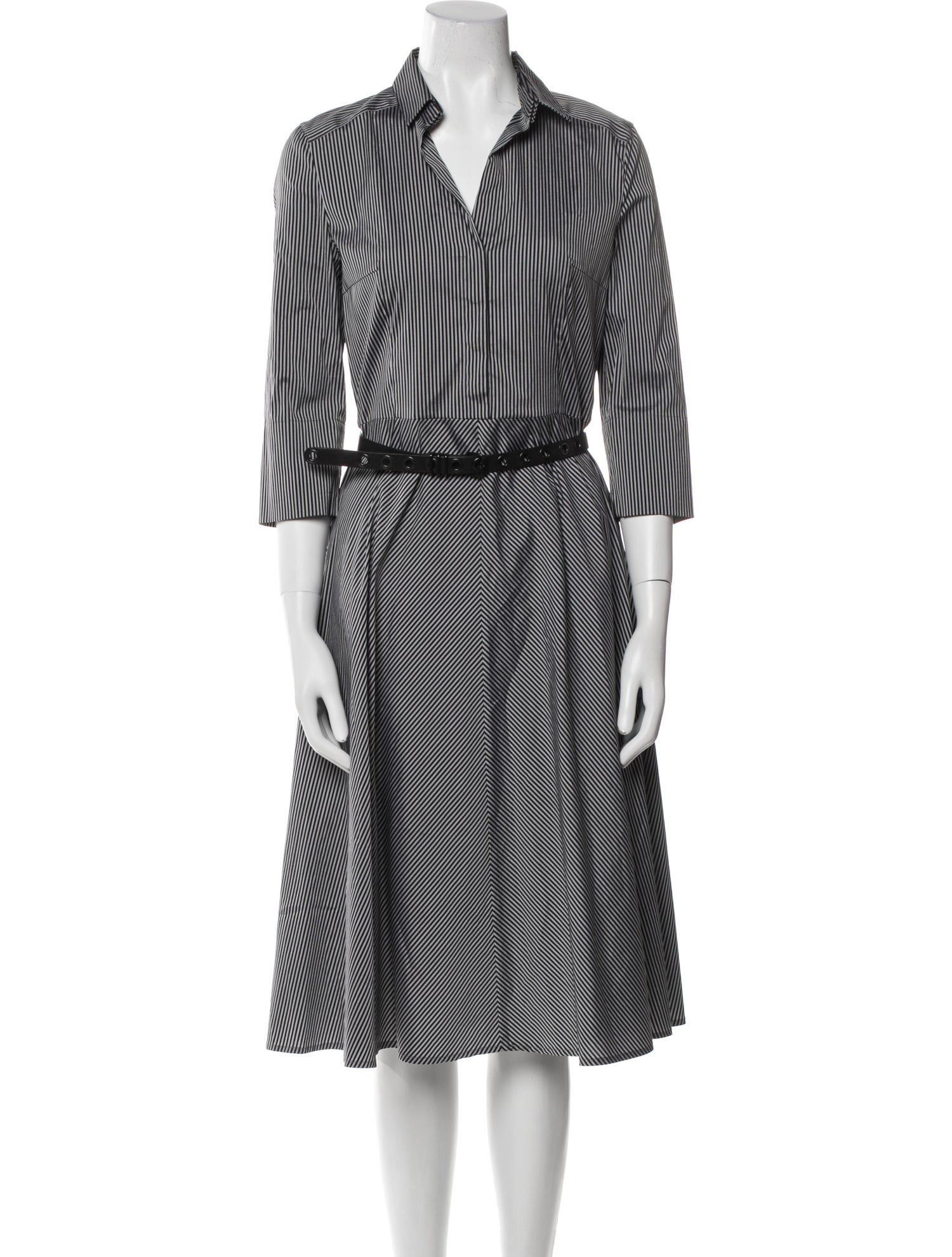 Akris Punto Striped Midi Length Dress