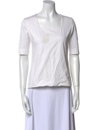 Akris Punto Square Neckline Short Sleeve Top