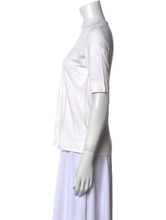 Akris Punto Square Neckline Short Sleeve Top