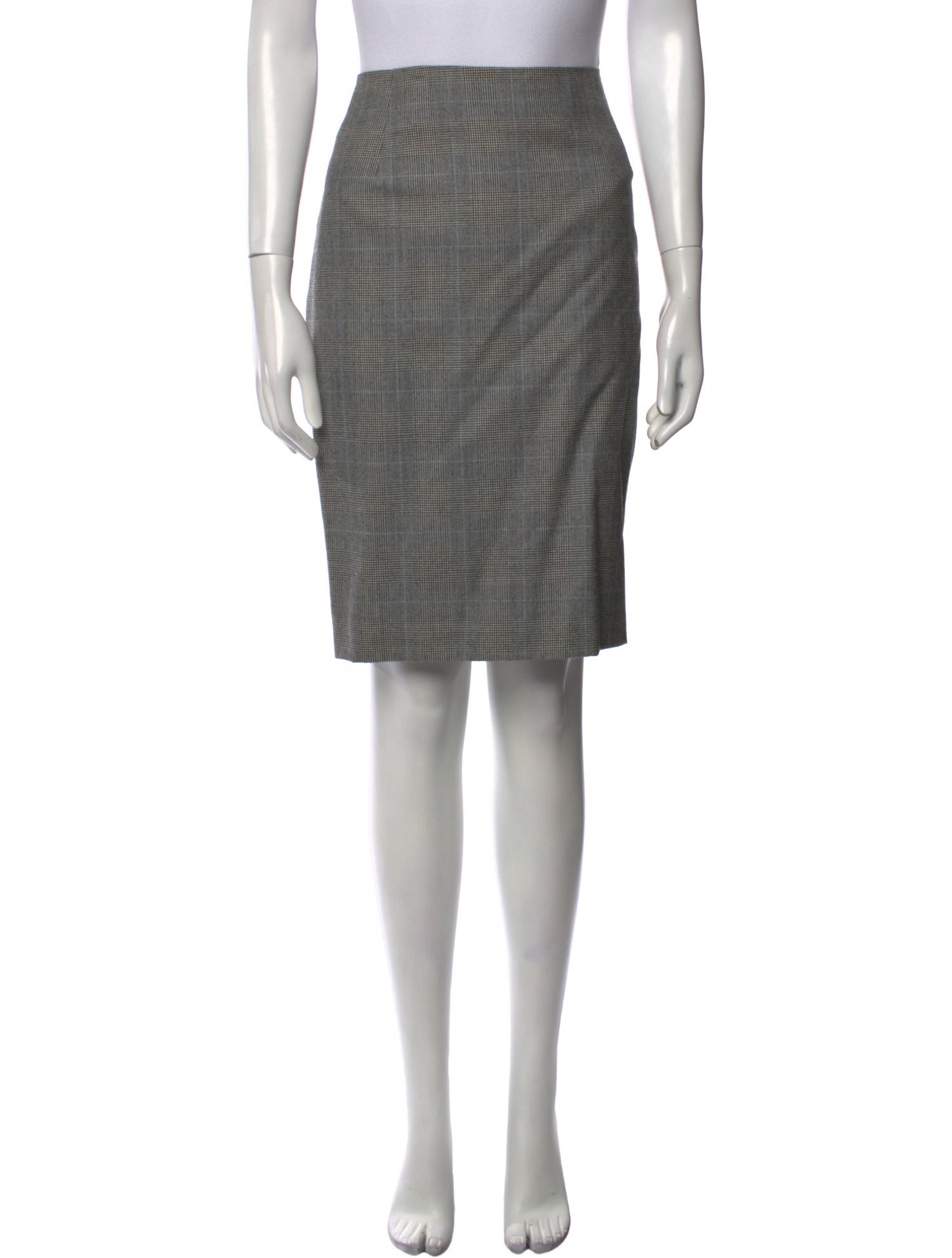 Akris Punto Plaid Print Knee-Length Skirt