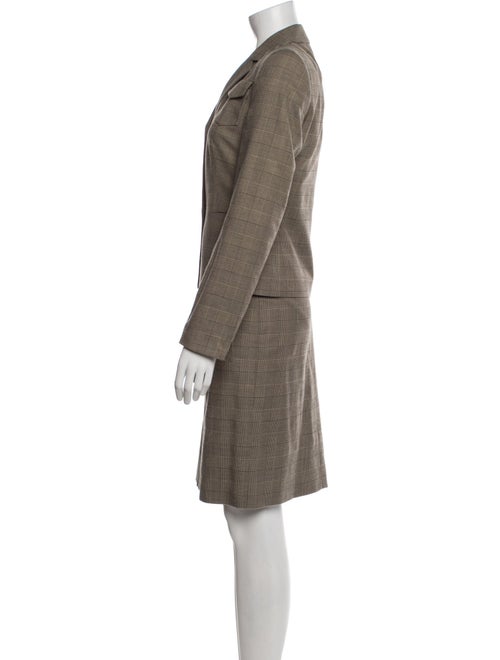 Akris Punto Plaid Print Skirt Suit