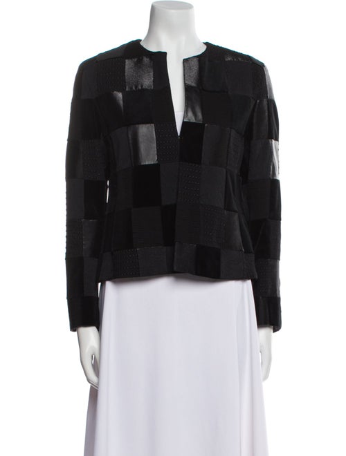 Akris Punto Wool Plaid Print Evening Jacket