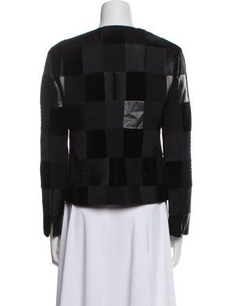 Akris Punto Wool Plaid Print Evening Jacket