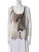 Akris Punto Printed Scoop Neck Top
