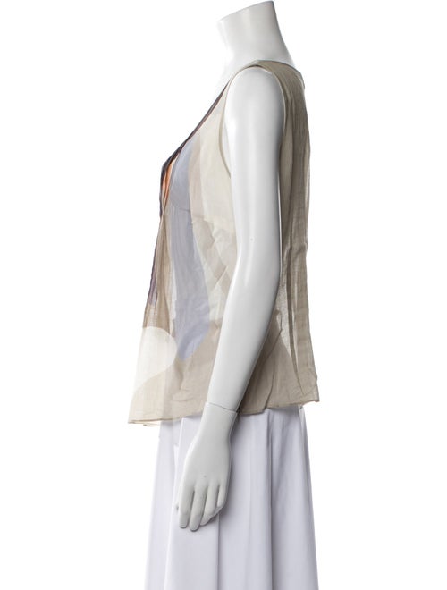 Akris Punto Printed Scoop Neck Top