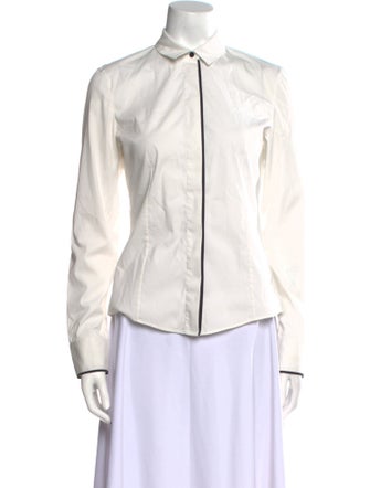 Akris Punto Long Sleeve Button-Up Top