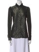 Akris Punto Polka Dot Print Long Sleeve Button-Up Top