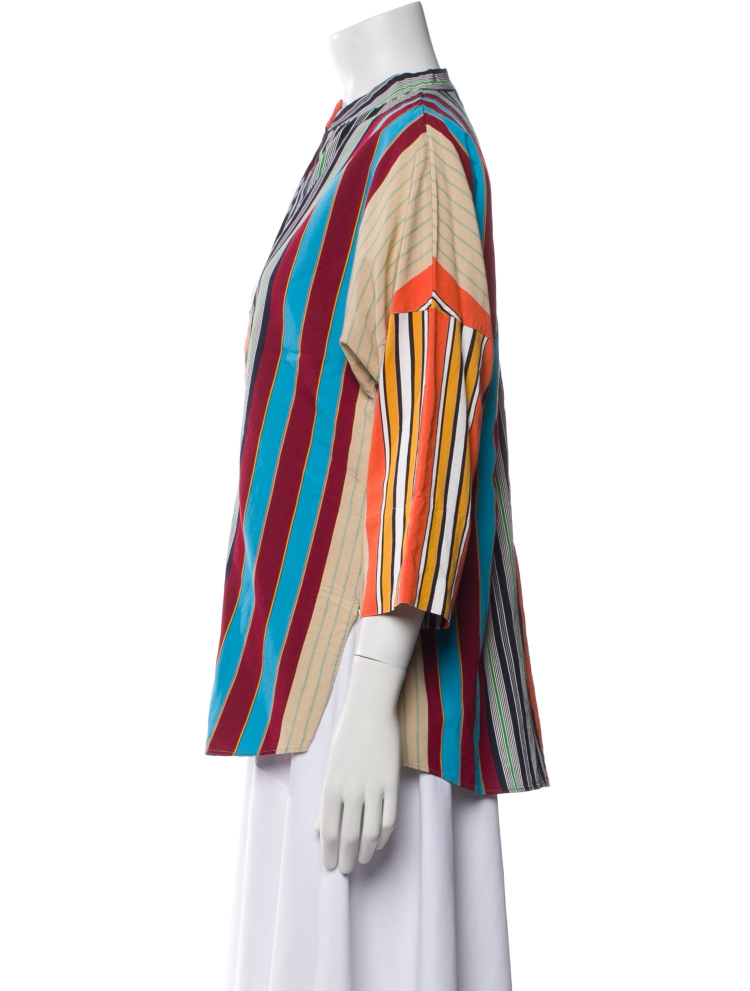 Akris Punto Striped V-Neck Blouse