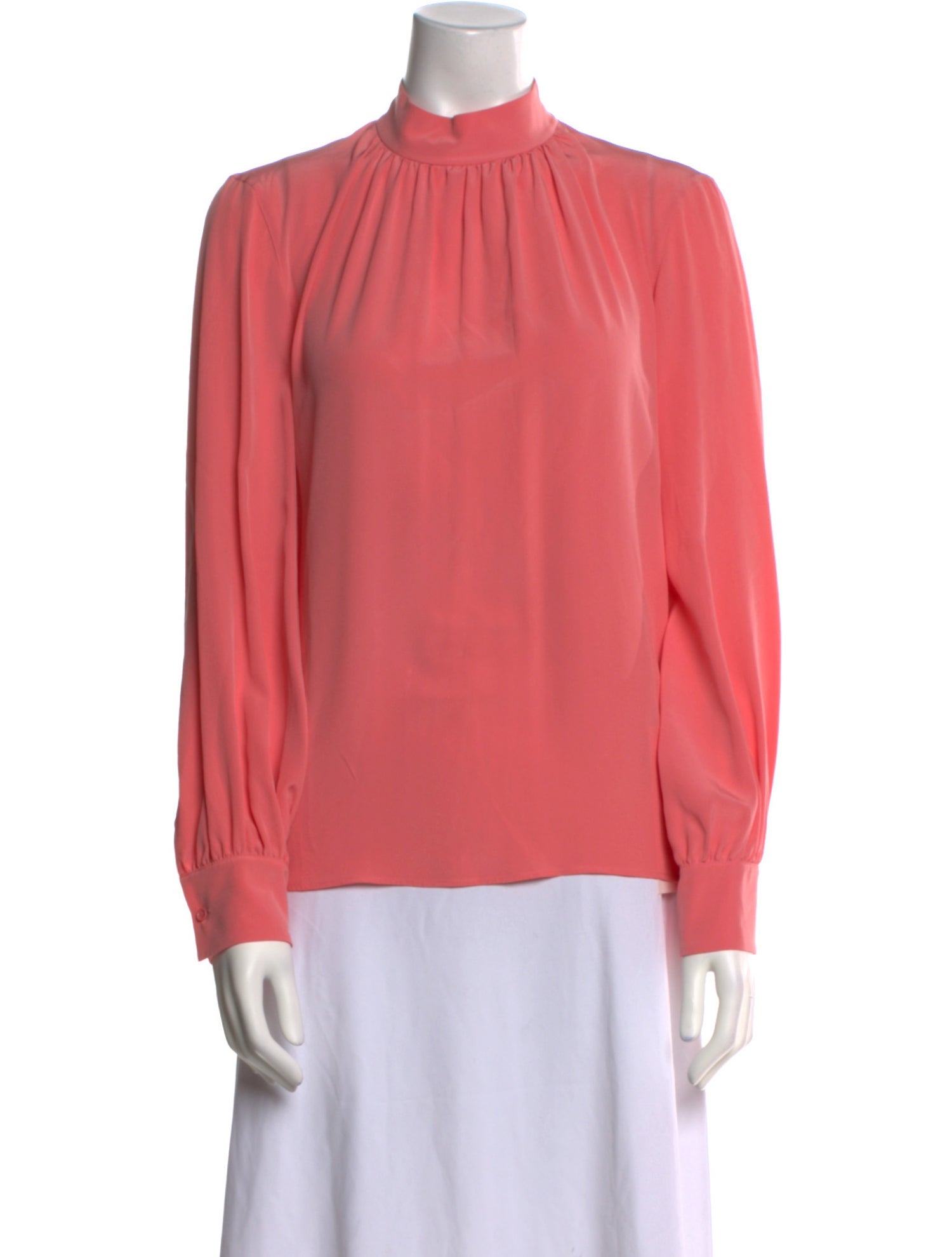 Akris Punto Silk Mock Neck Blouse
