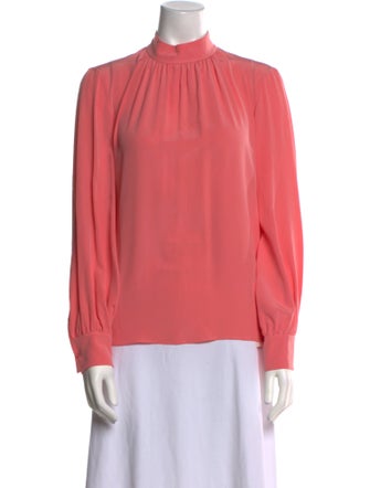 Akris Punto Silk Mock Neck Blouse