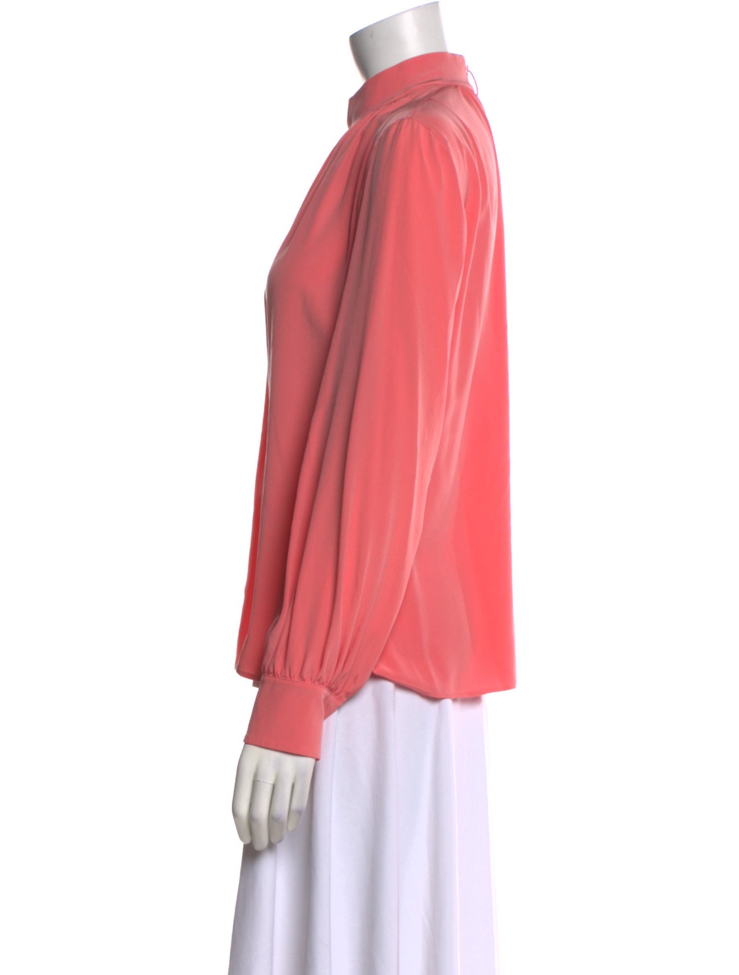 Akris Punto Silk Mock Neck Blouse