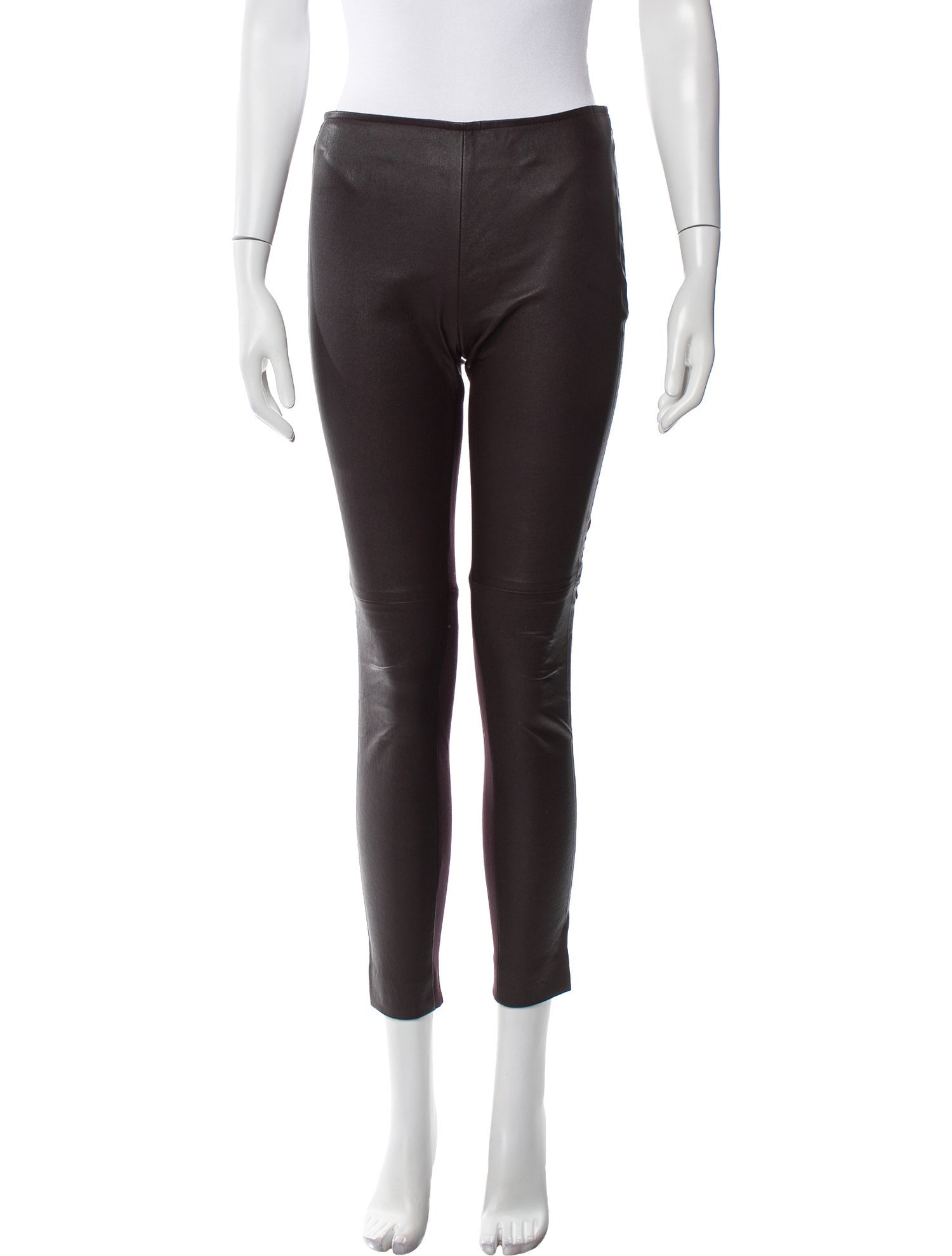 Akris Punto Lamb Leather Straight Leg Pants