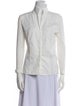 Akris Punto V-Neck Long Sleeve Button-Up Top