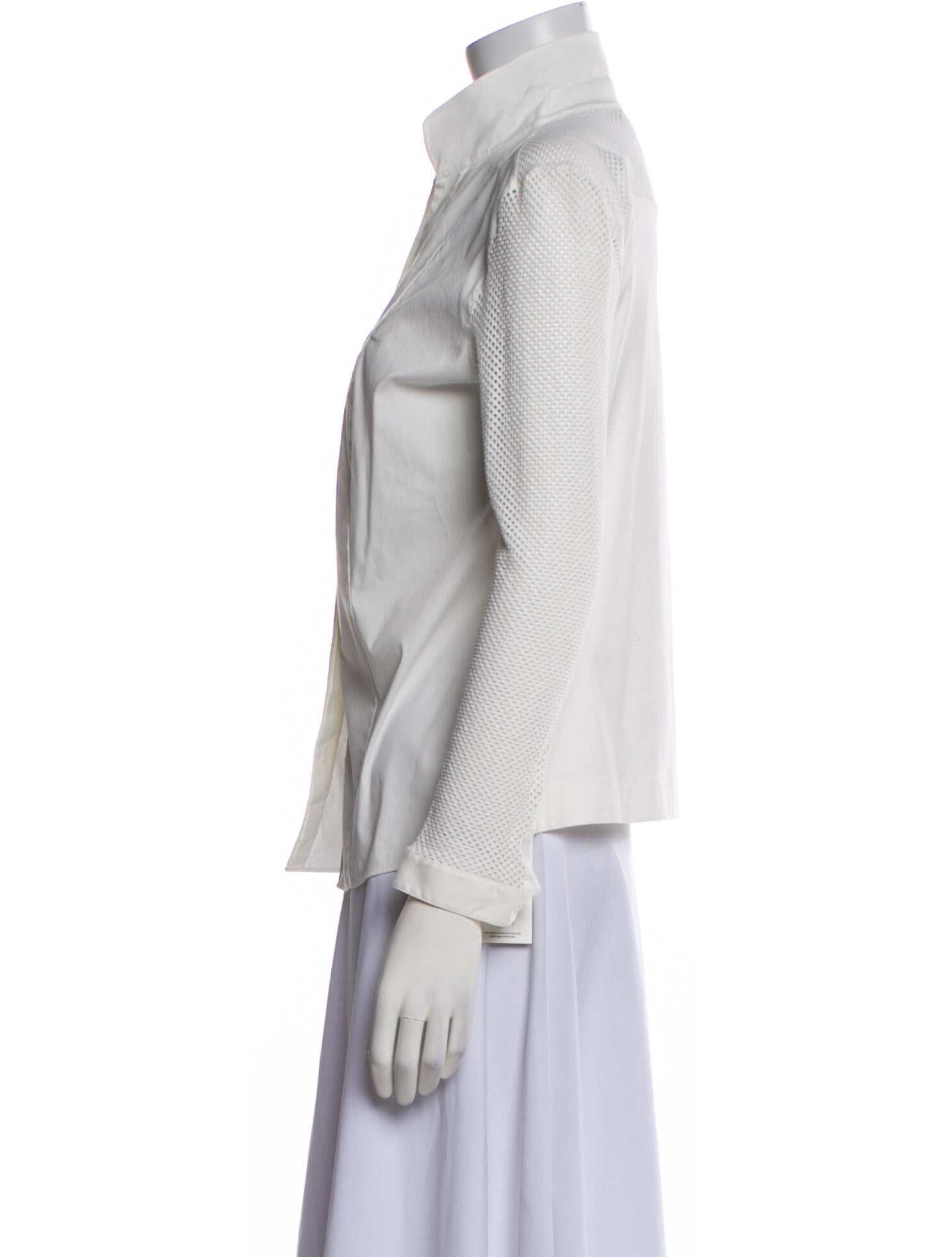 Akris Punto V-Neck Long Sleeve Button-Up Top