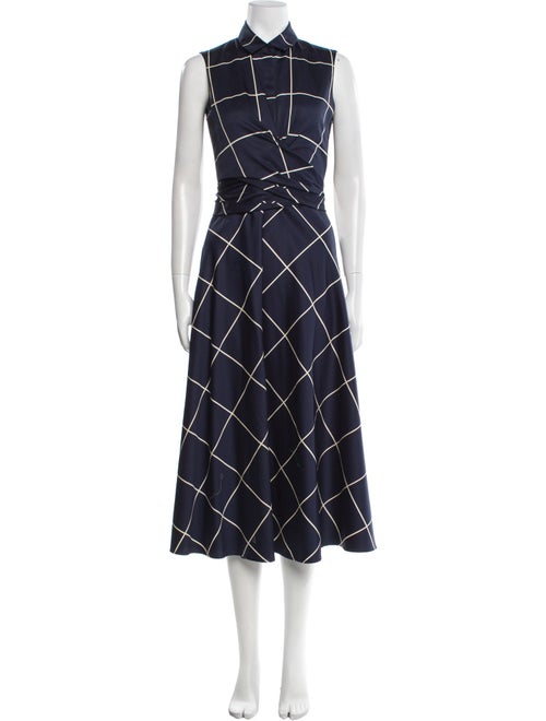 Akris Punto Plaid Print Long Dress