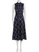Akris Punto Plaid Print Long Dress