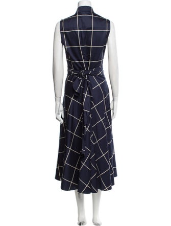 Akris Punto Plaid Print Long Dress