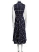 Akris Punto Plaid Print Long Dress