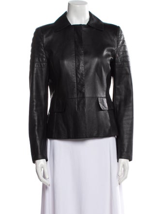 Akris Punto Lamb Leather Biker Jacket