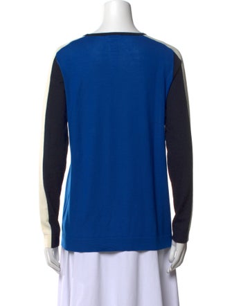 Akris Punto Virgin Wool Colorblock Pattern Sweatshirt