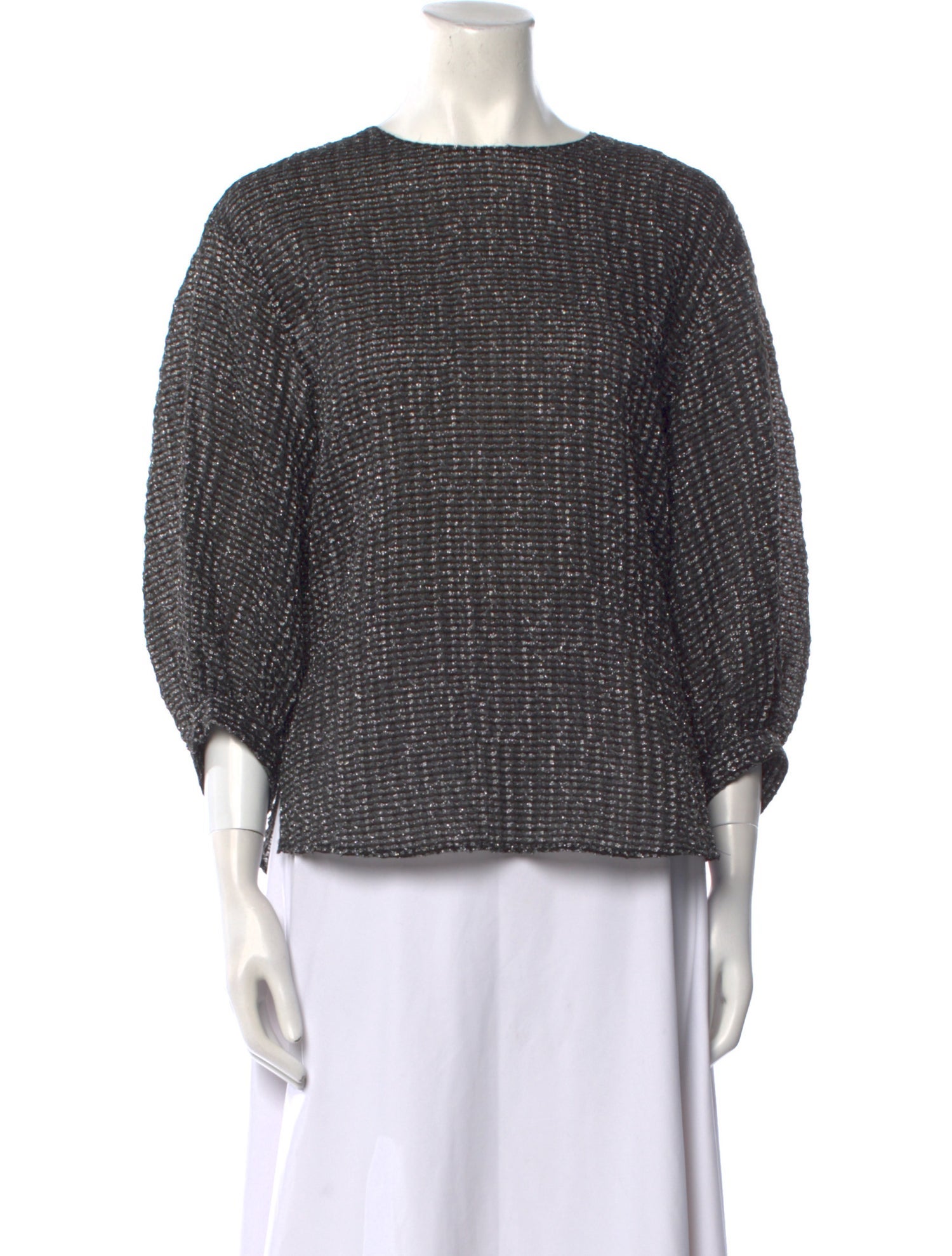 Akris Punto Printed Bateau Neckline Blouse