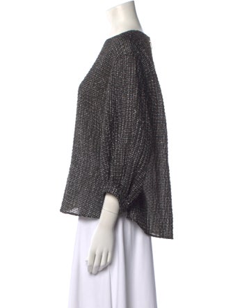 Akris Punto Printed Bateau Neckline Blouse