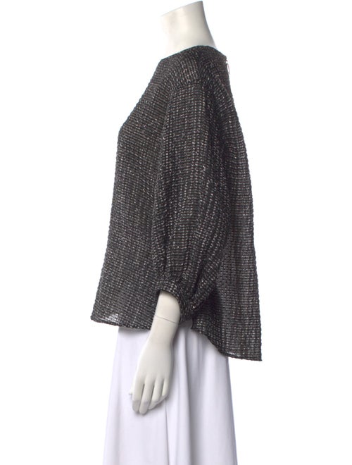 Akris Punto Printed Bateau Neckline Blouse