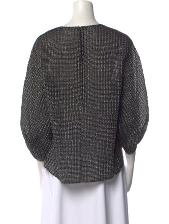 Akris Punto Printed Bateau Neckline Blouse