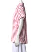 Akris Punto Striped Short Sleeve Button-Up Top