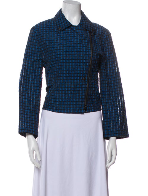 Akris Punto Tweed Pattern Biker Jacket