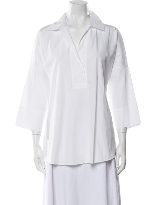 Akris Punto V-Neck Three-Quarter Sleeve Blouse
