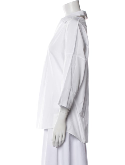 Akris Punto V-Neck Three-Quarter Sleeve Blouse