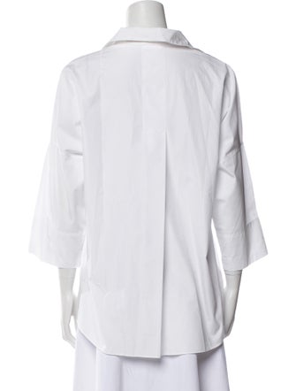 Akris Punto V-Neck Three-Quarter Sleeve Blouse