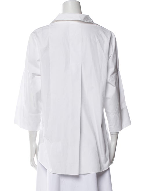 Akris Punto V-Neck Three-Quarter Sleeve Blouse