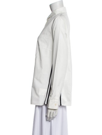 Akris Punto Long Sleeve Button-Up Top