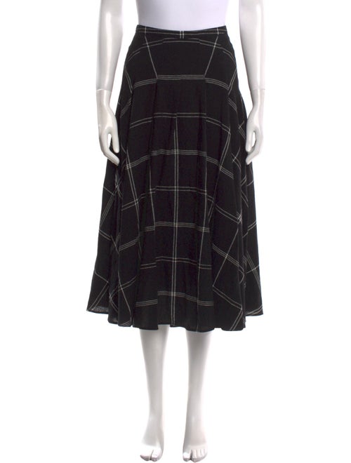 Akris Punto Plaid Print Midi Length Skirt