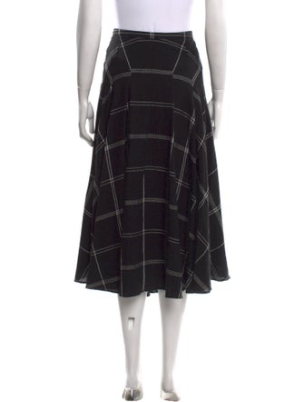 Akris Punto Plaid Print Midi Length Skirt