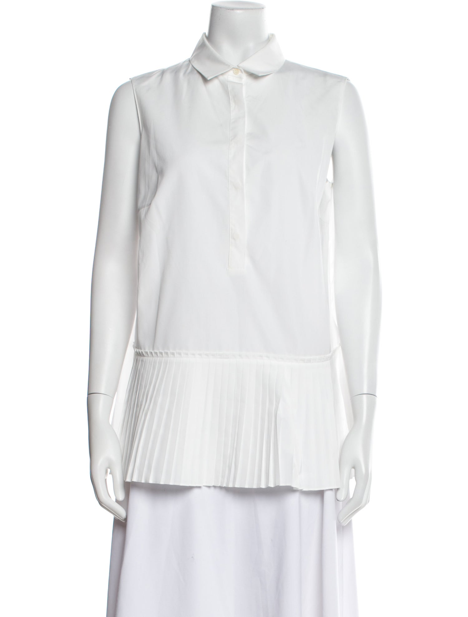 Akris Punto Silk Sleeveless Button-Up Top